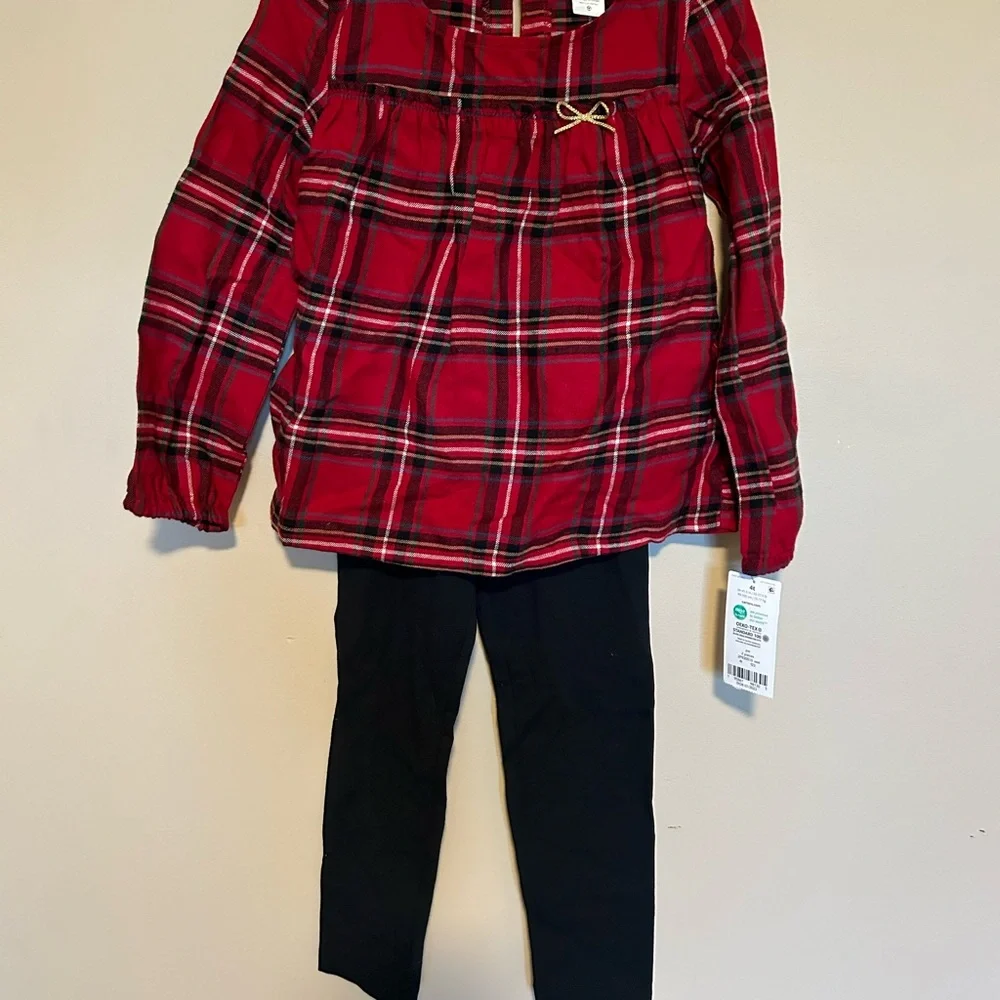 Carter’s 4T 2-Piece Plaid Flannel Top & Legging Set